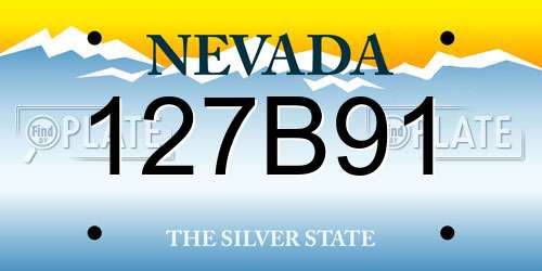 127B91 Nevada License Plate