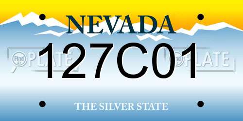 127C01 Nevada License Plate