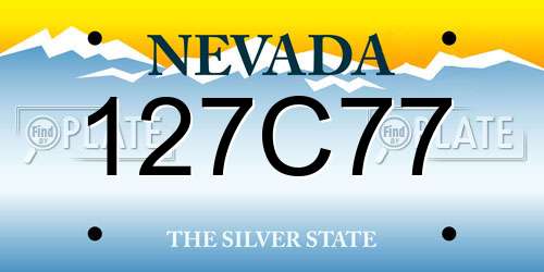 127C77 Nevada License Plate