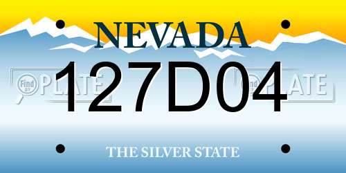 127D04 Nevada License Plate