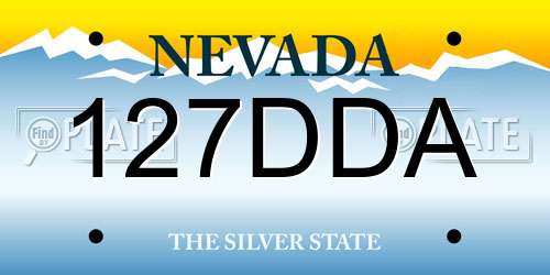 127DDA Nevada License Plate