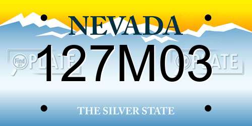127M03 Nevada License Plate
