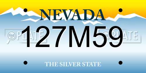 127M59 Nevada License Plate