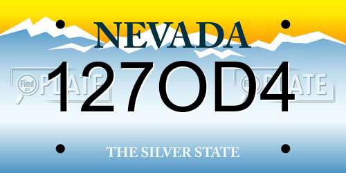 127OD4 Nevada License Plate