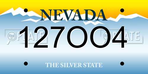 127OO4 Nevada License Plate