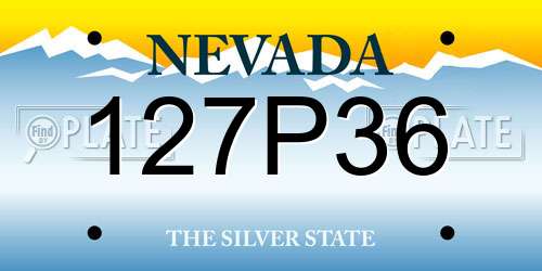 127P36 Nevada License Plate