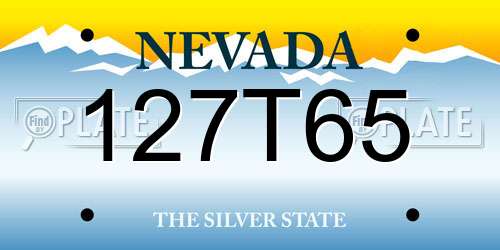 127T65 Nevada License Plate