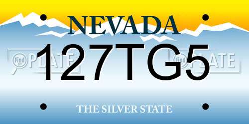 127TG5 Nevada License Plate