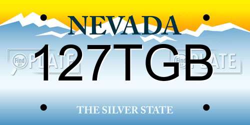 127TGB Nevada License Plate