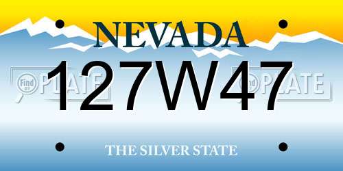 127W47 Nevada License Plate