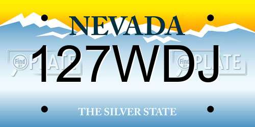 127WDJ Nevada License Plate