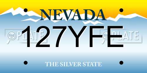 127YFE Nevada License Plate