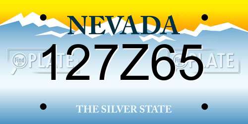 127Z65 Nevada License Plate