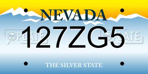 127ZG5 Nevada License Plate