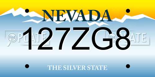 127ZG8 Nevada License Plate