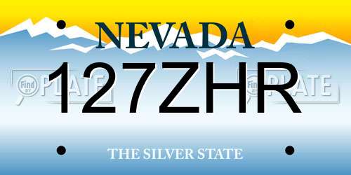 127ZHR Nevada License Plate