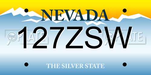 127ZSW Nevada License Plate
