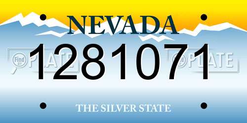 1281071 Nevada License Plate