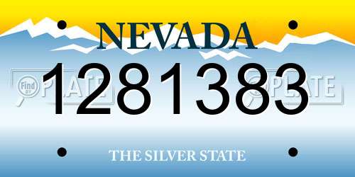 1281383 Nevada License Plate