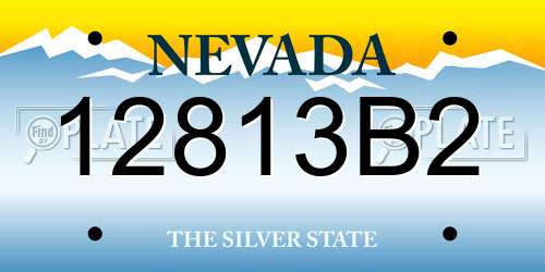 12813B2 Nevada License Plate