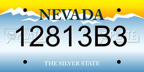 12813B3 Nevada License Plate
