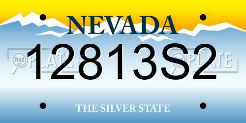 12813S2 Nevada License Plate