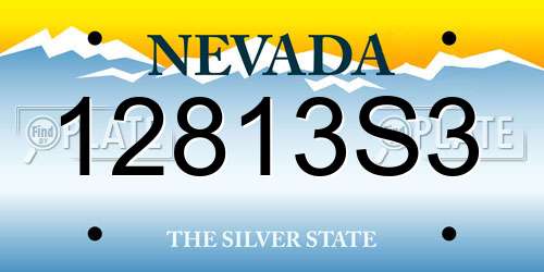 12813S3 Nevada License Plate
