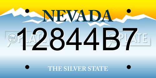 12844B7 Nevada License Plate