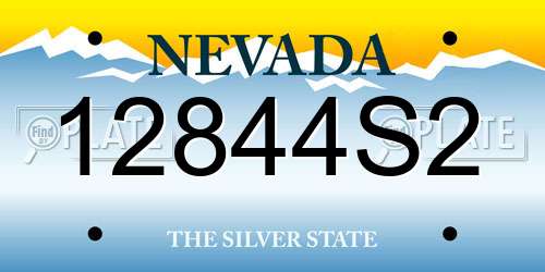 12844S2 Nevada License Plate