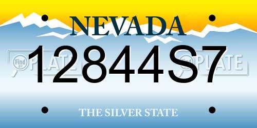 12844S7 Nevada License Plate