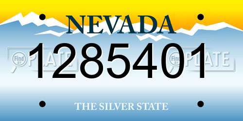 1285401 Nevada License Plate