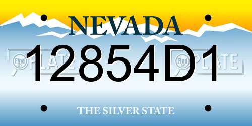 12854D1 Nevada License Plate