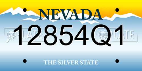 12854Q1 Nevada License Plate