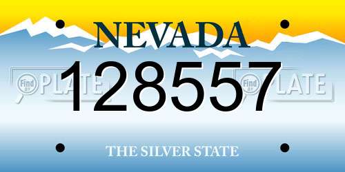 128557 Nevada License Plate