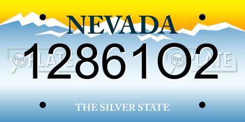 12861O2 Nevada License Plate