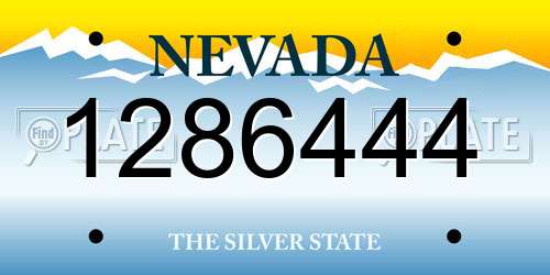 1286444 Nevada License Plate