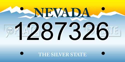 1287326 Nevada License Plate