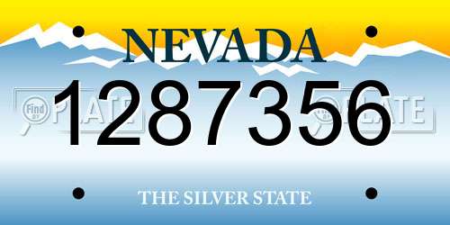 1287356 Nevada License Plate