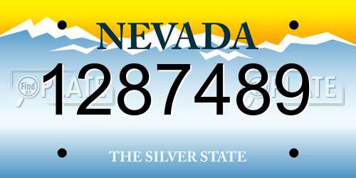 1287489 Nevada License Plate