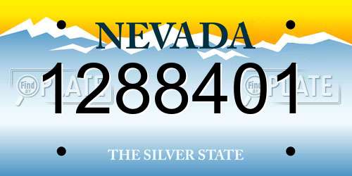 1288401 Nevada License Plate