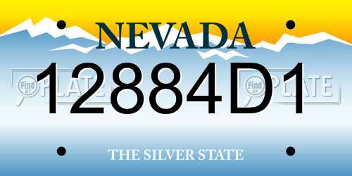 12884D1 Nevada License Plate