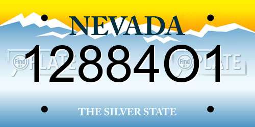 12884O1 Nevada License Plate