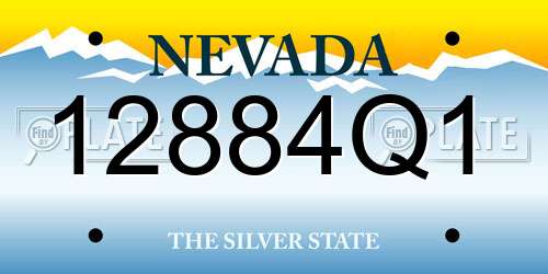 12884Q1 Nevada License Plate