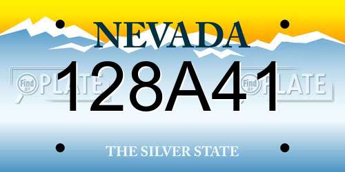 128A41 Nevada License Plate