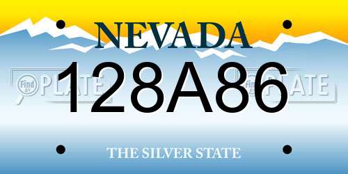 128A86 Nevada License Plate