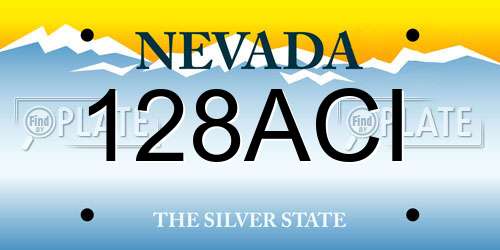 128ACI Nevada License Plate