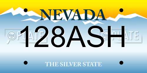 128ASH Nevada License Plate