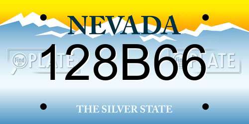 128B66 Nevada License Plate