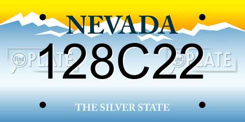 128C22 Nevada License Plate