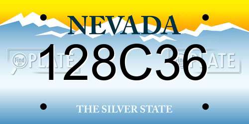 128C36 Nevada License Plate